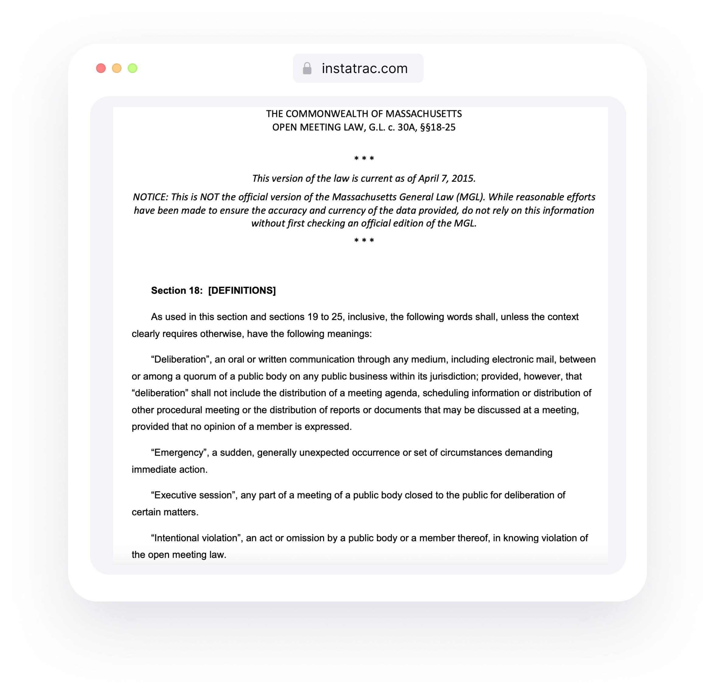 Comply with public meeting laws